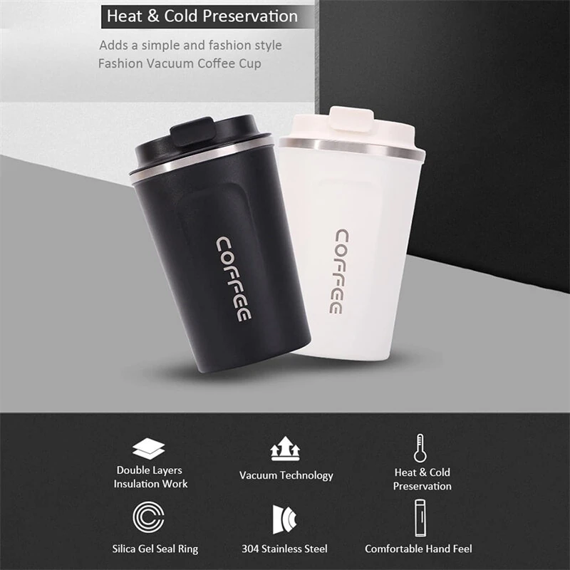 (image for) 380ml Stainless Steel Thermos Flask Vacuum Insulated Water Bottle Thermos Flask for Insulated Reusable Tumbler Cup for Coffee, Tea, and Soda